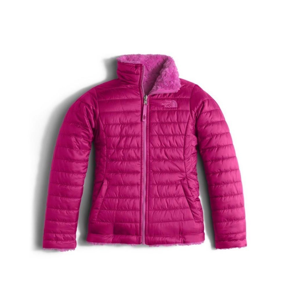 THE NORTH FACE GIRLS REVERSIBLE MOSSBUD SWIRL JACKET-PINK